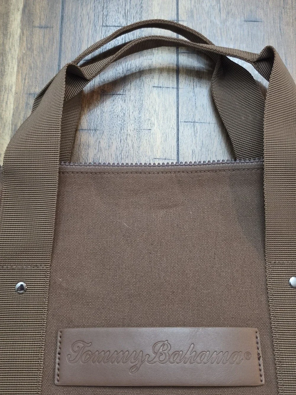 Tommy Bahama Brown Canvas Weekender Bag